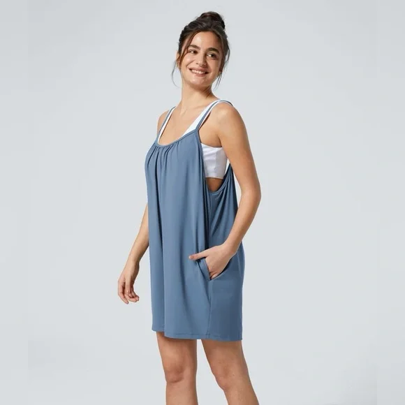 NWT Halara Spaghetti Pocket Solid Wide Leg Casual Jumpsuit - Picture 3 of 9